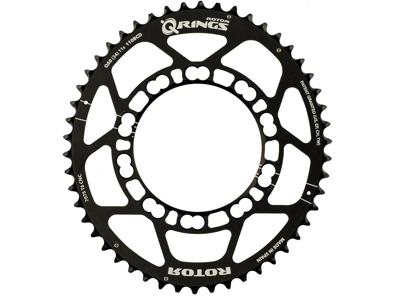 Rotor Kettenblatt Road, 5-Arm, Q-Rings, 110 Mm Lochkreis | Hochwertiges Kettenblatt für Rennräder