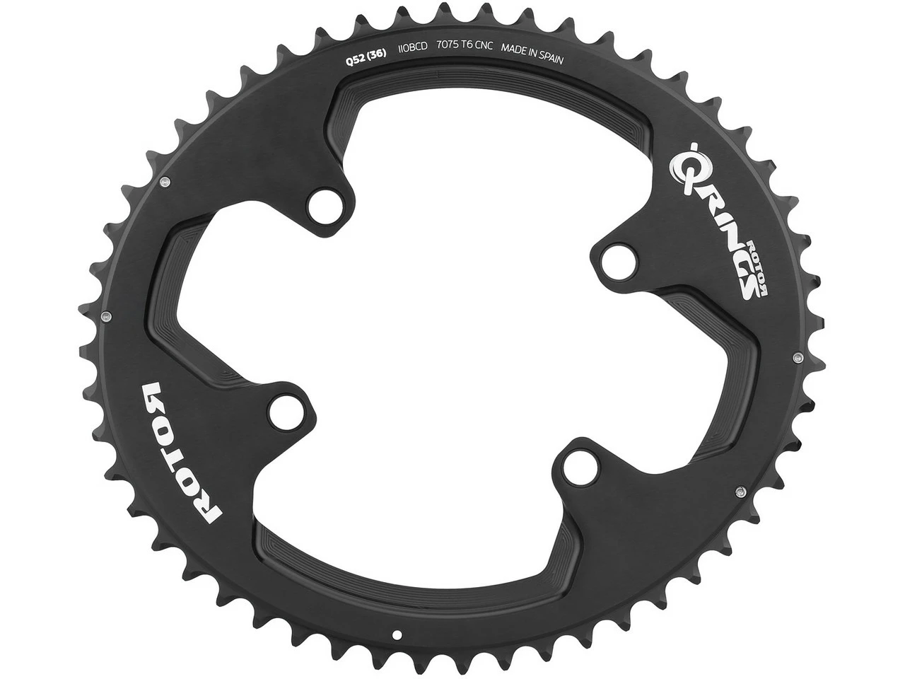 Rotor Kettenblatt ALDHU 3D+ / VEGAST, 4-Arm, Q-Rings, 110 mm Lochkreis - Hochwertiges Kettenblatt für optimale Leistung – Bild 3