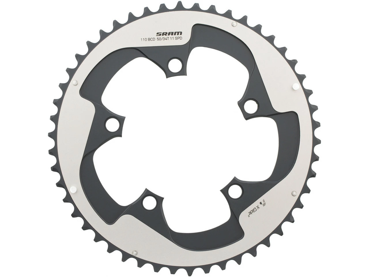 SRAM Kettenblatt Road X-Glide Yaw, 5-Arm, 110 Mm Lochkreis - Hochwertiges Kettenblatt für Rennräder