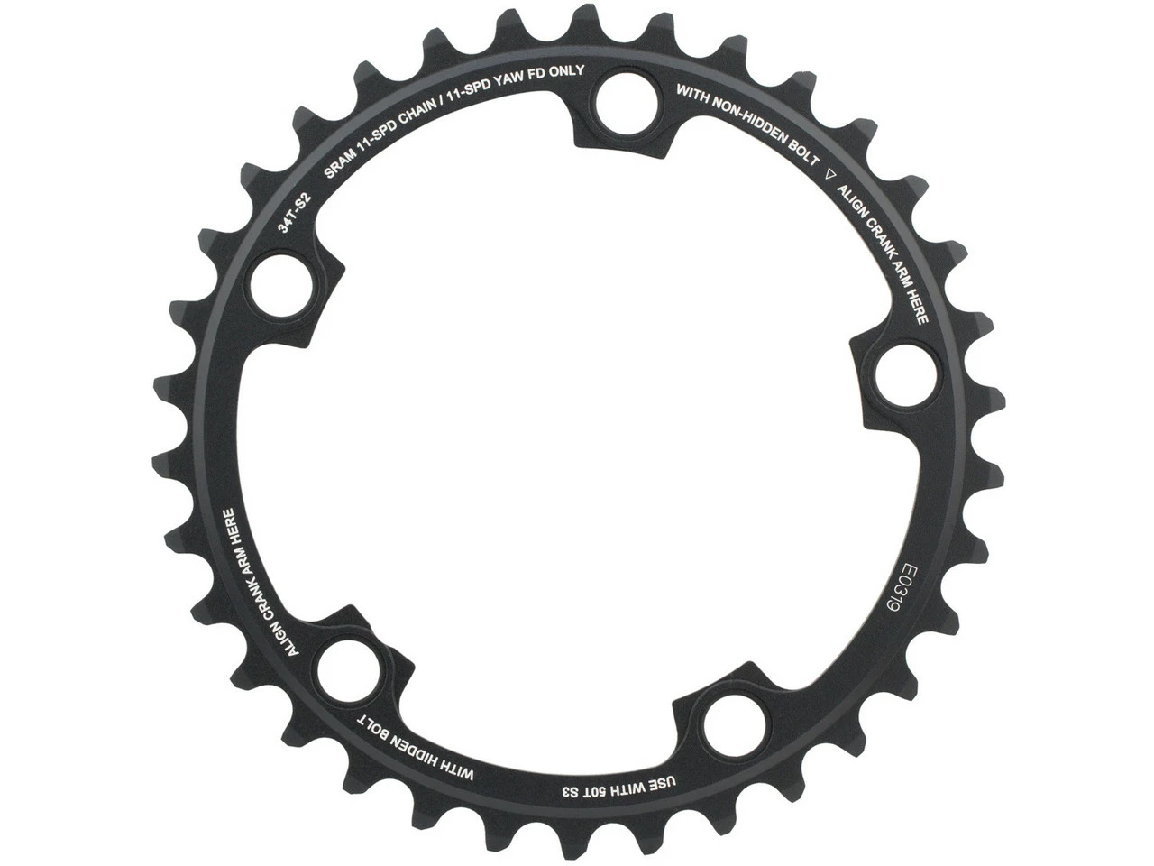SRAM Kettenblatt Road X-Glide Yaw, 5-Arm, 110 Mm Lochkreis - Hochwertiges Kettenblatt für Rennräder – Bild 3