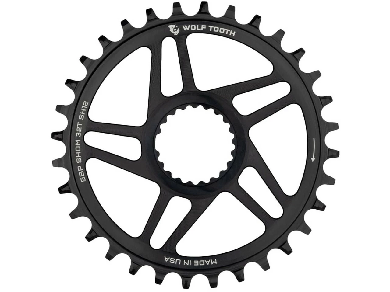 Wolf Tooth Components Direct Mount Boost Kettenblatt Shimano Für HG+ 12-fach Kette - Hochwertiges Kettenblatt für MTB