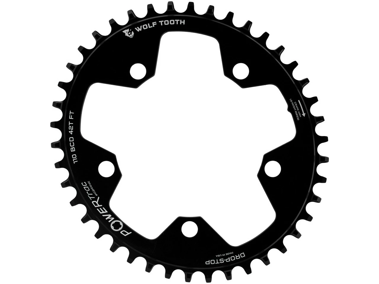 Wolf Tooth Components Elliptical 110 BCD Kettenblatt für Gravel, CX & Rennrad