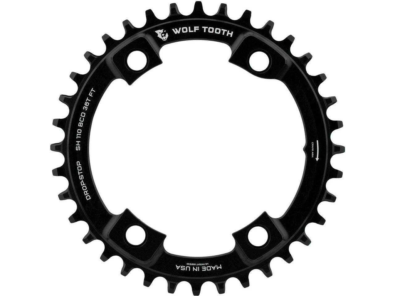 Wolf Tooth Components 110 BCD Asymmetrisches 4-Arm Kettenblatt für Shimano - Hochwertige Kettenblätter für optimale Fahrradleistung