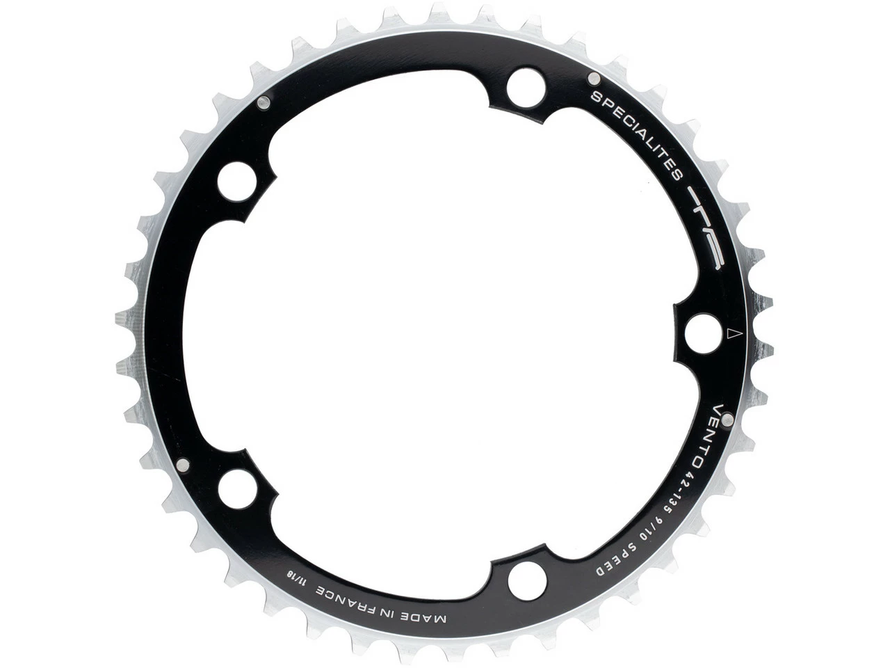 TA Kettenblatt Vento für Campagnolo 10-fach, 5-Arm, Mitte, 135 mm Lochkreis | Hochwertiges Kettenblatt