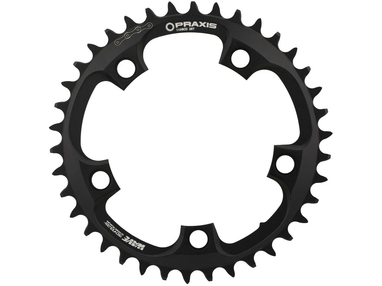 Praxis Works 1x 110 BCD Road Wave Tech Kettenblatt - Hochwertiges Kettenblatt für optimale Leistung