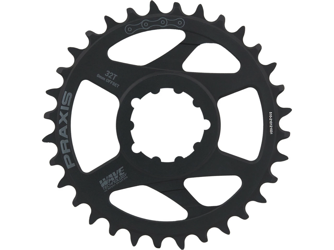 Praxis Works DM 3-Bolt MTB Wave Tech Kettenblatt Direct Mount 0 Mm Offset - Hochwertiges Kettenblatt für Mountainbikes